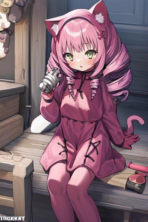 01004-2487927101-_1girl, cat_girl, ((pink)(very long)(drill) hair),  cat tail, in (trickster) outfit.jpg